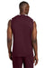 Sport-Tek ST441 Mens Club Moisture Wicking V-Neck Tank Top Maroon/White Model Back