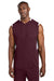 Sport-Tek ST441 Mens Club Moisture Wicking V-Neck Tank Top Maroon/White Model Front