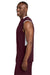 Sport-Tek ST441 Mens Club Moisture Wicking V-Neck Tank Top Maroon/White Model Side
