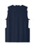 Sport-Tek ST441 Mens Club Moisture Wicking V-Neck Tank Top True Navy Blue/White Flat Back