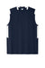 Sport-Tek ST441 Mens Club Moisture Wicking V-Neck Tank Top True Navy Blue/White Flat Front