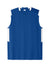 Sport-Tek ST441 Mens Club Moisture Wicking V-Neck Tank Top True Royal Blue/White Flat Front