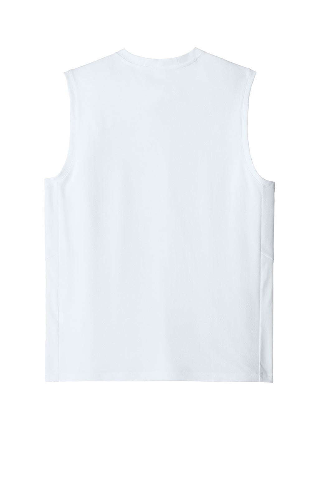 Sport-Tek ST441 Mens Club Moisture Wicking V-Neck Tank Top White/White Flat Back