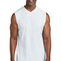 Sport-Tek Mens Club Moisture Wicking V-Neck Tank Top - White/White