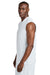 Sport-Tek ST441 Mens Club Moisture Wicking V-Neck Tank Top White/White Model Side