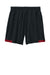 Sport-Tek ST442 Mens Club Moisture Wicking Shorts Black/Deep Red Flat Back