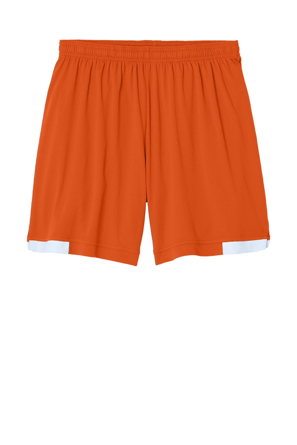 Sport-Tek ST442 Mens Club Moisture Wicking Shorts Deep Orange/White Flat Front