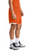 Sport-Tek ST442 Mens Club Moisture Wicking Shorts Deep Orange/White Model Side