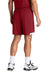 Sport-Tek ST442 Mens Club Moisture Wicking Shorts Deep Red/White Model Back