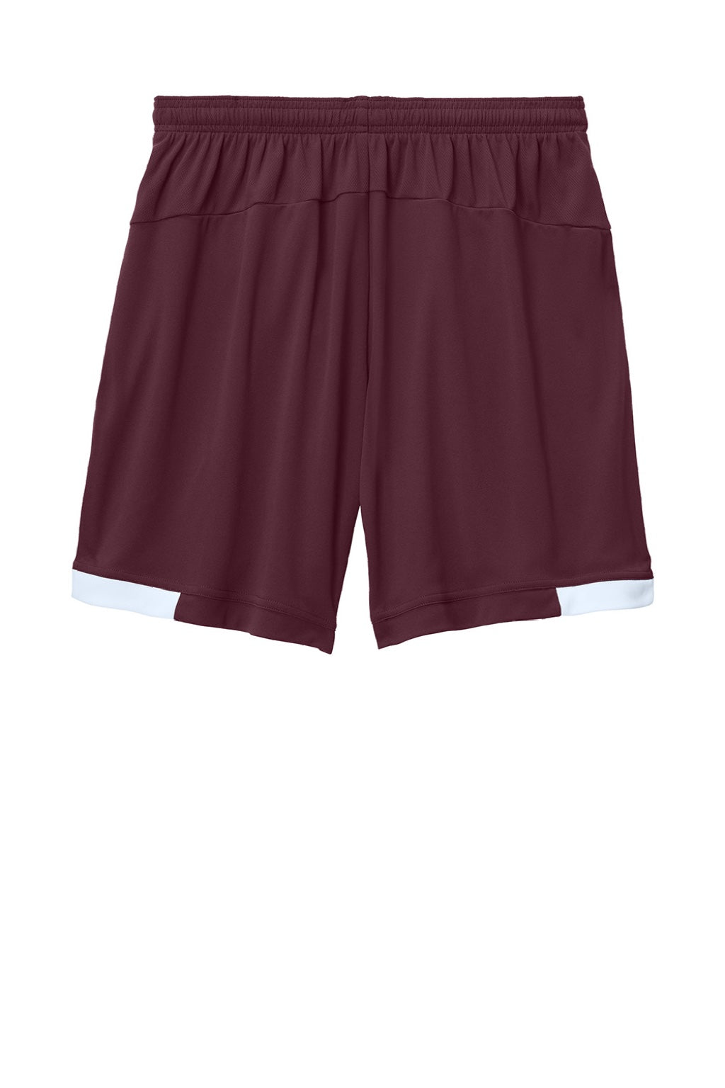 Sport-Tek ST442 Mens Club Moisture Wicking Shorts Maroon/White Flat Back