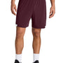 Sport-Tek Mens Club Moisture Wicking Shorts - Maroon/White