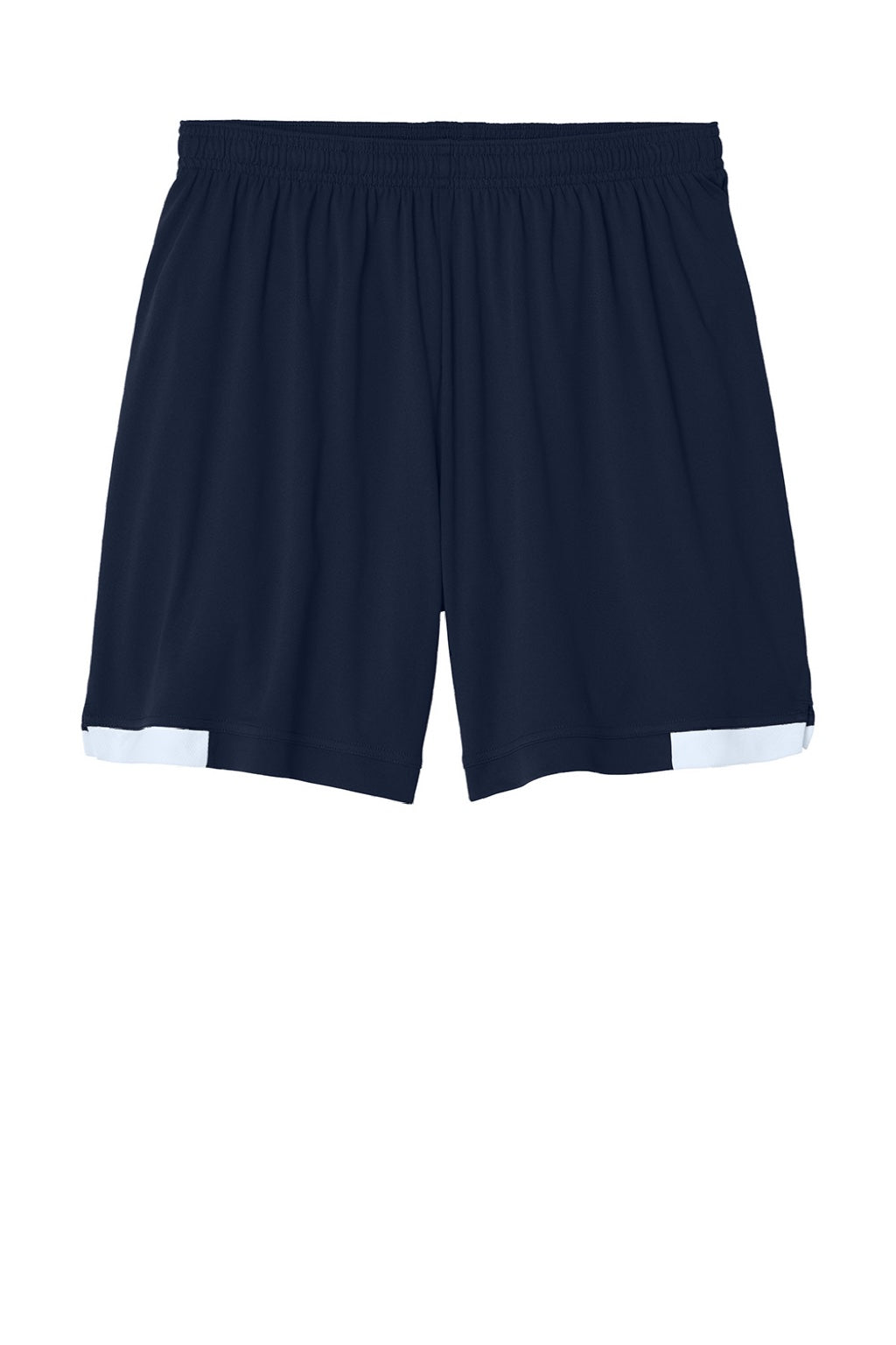 Sport-Tek ST442 Mens Club Moisture Wicking Shorts True Navy Blue/White Flat Front