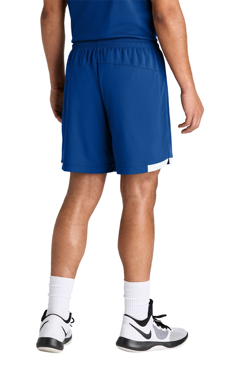 Sport-Tek ST442 Mens Club Moisture Wicking Shorts True Royal Blue/White Model Back