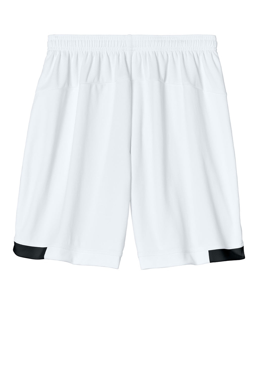 Sport-Tek ST442 Mens Club Moisture Wicking Shorts White/Black Flat Back