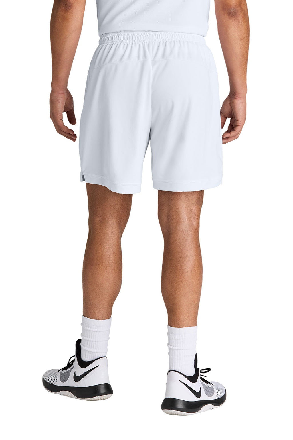 Sport-Tek ST442 Mens Club Moisture Wicking Shorts White/White Model Back