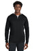 Sport-Tek ST443 Mens Club Moisture Wicking 1/4 Zip Sweatshirt Black/White Model Front