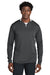 Sport-Tek ST443 Mens Club Moisture Wicking 1/4 Zip Sweatshirt Iron Grey/White Model Front