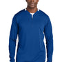 Sport-Tek Mens Club Moisture Wicking 1/4 Zip Sweatshirt - True Royal Blue/White