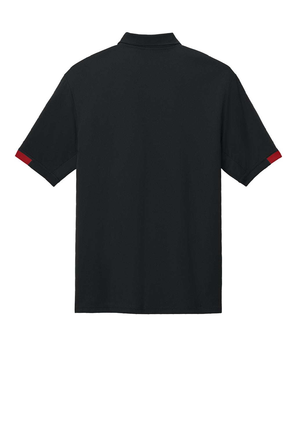 Sport-Tek ST444 Mens Club Colorblock Moisture Wicking Short Sleeve Polo Shirt Black/Deep Red Flat Back