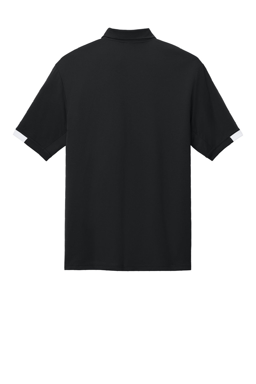 Sport-Tek ST444 Mens Club Colorblock Moisture Wicking Short Sleeve Polo Shirt Black/White Flat Back