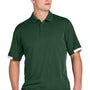 Sport-Tek Mens Club Colorblock Moisture Wicking Short Sleeve Polo Shirt - Forest Green/White