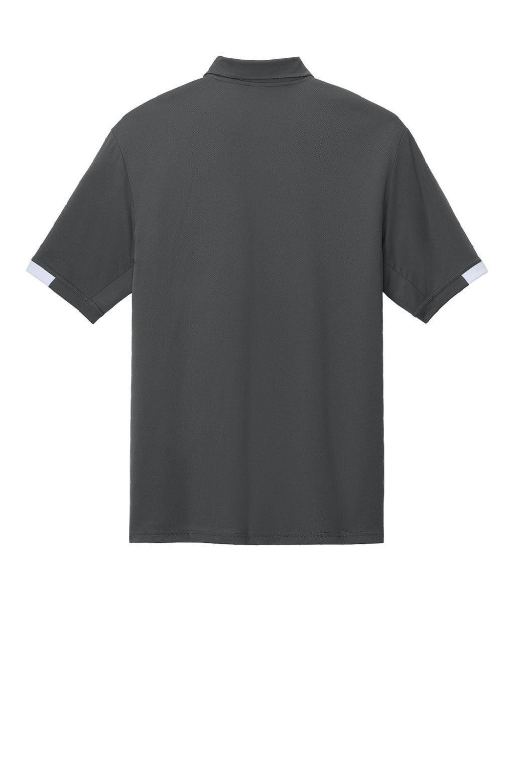 Sport-Tek ST444 Mens Club Colorblock Moisture Wicking Short Sleeve Polo Shirt Iron Grey/White Flat Back