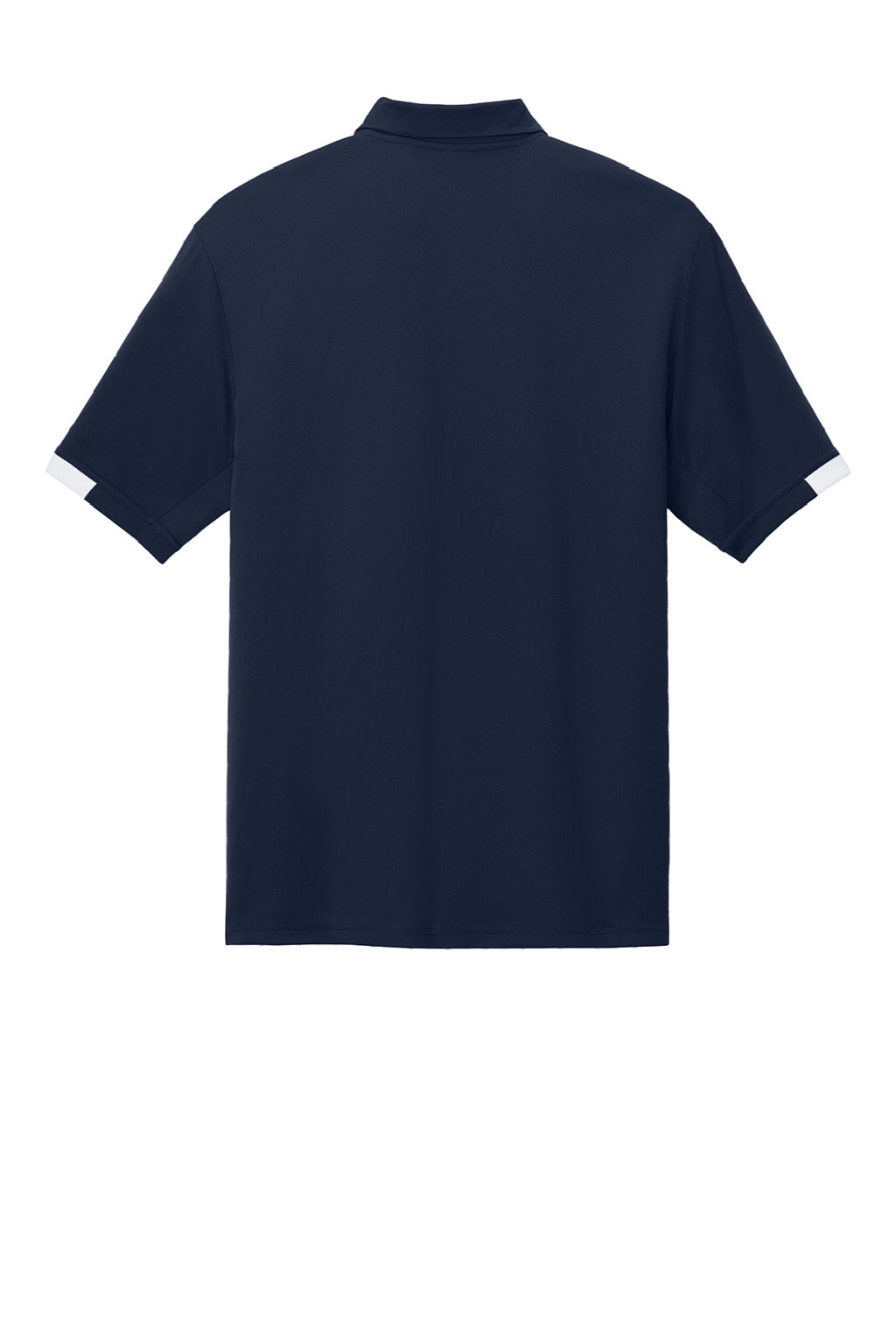 Sport-Tek ST444 Mens Club Colorblock Moisture Wicking Short Sleeve Polo Shirt True Navy Blue/White Flat Back