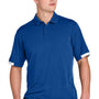 Sport-Tek Mens Club Colorblock Moisture Wicking Short Sleeve Polo Shirt - True Royal Blue/White