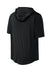 Sport-Tek ST445 Mens Club Short Sleeve Hooded T-Shirt Hoodie Black Forn Back