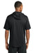 Sport-Tek ST445 Mens Club Short Sleeve Hooded T-Shirt Hoodie Black Model Back