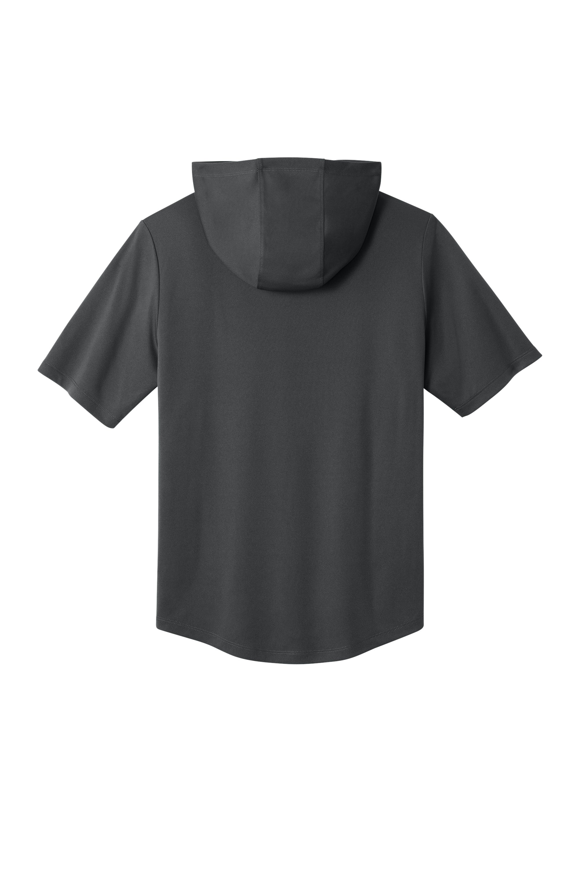 Sport-Tek ST445 Mens Club Short Sleeve Hooded T-Shirt Hoodie Iron Grey Flat Back