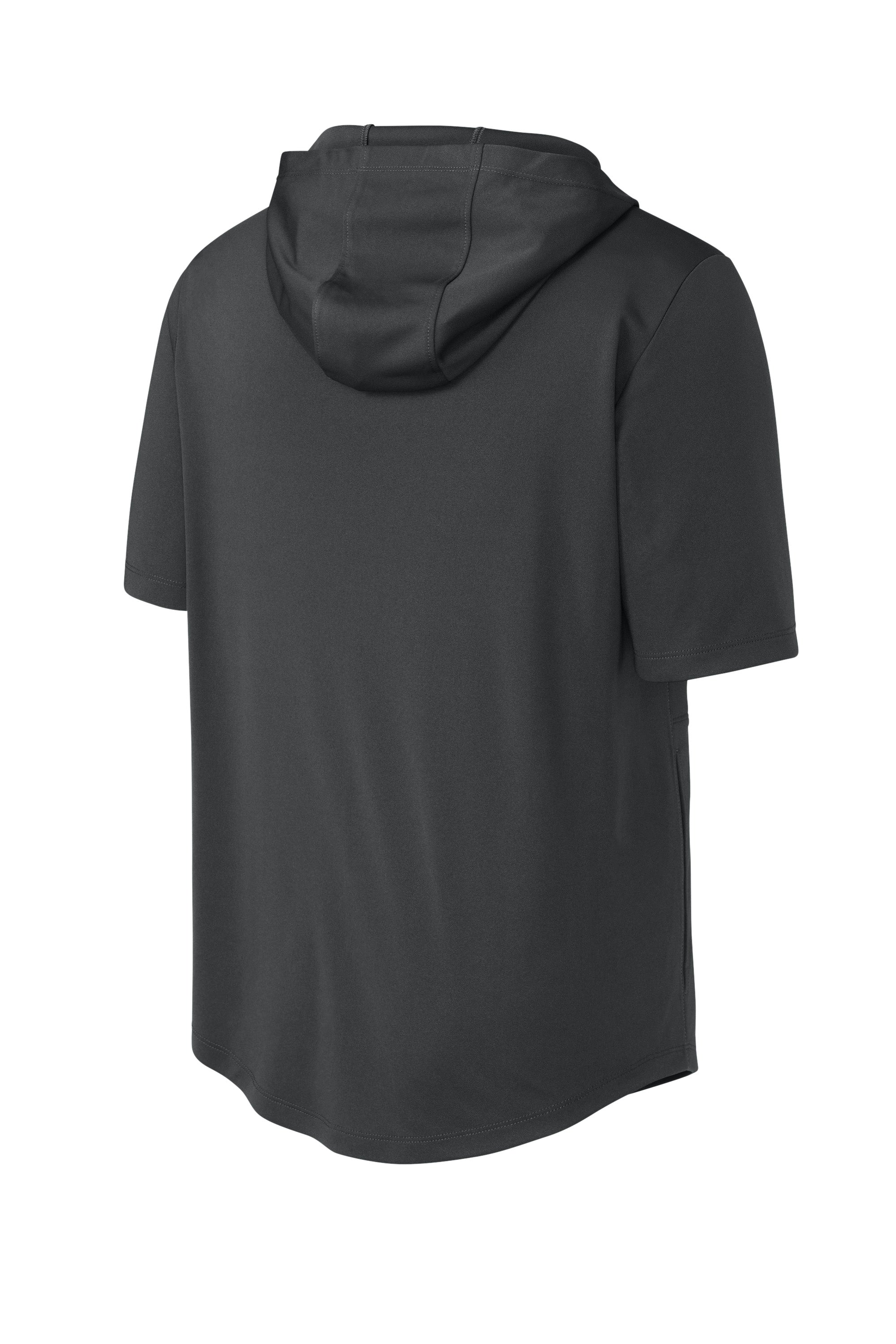 Sport-Tek ST445 Mens Club Short Sleeve Hooded T-Shirt Hoodie Iron Grey Forn Back