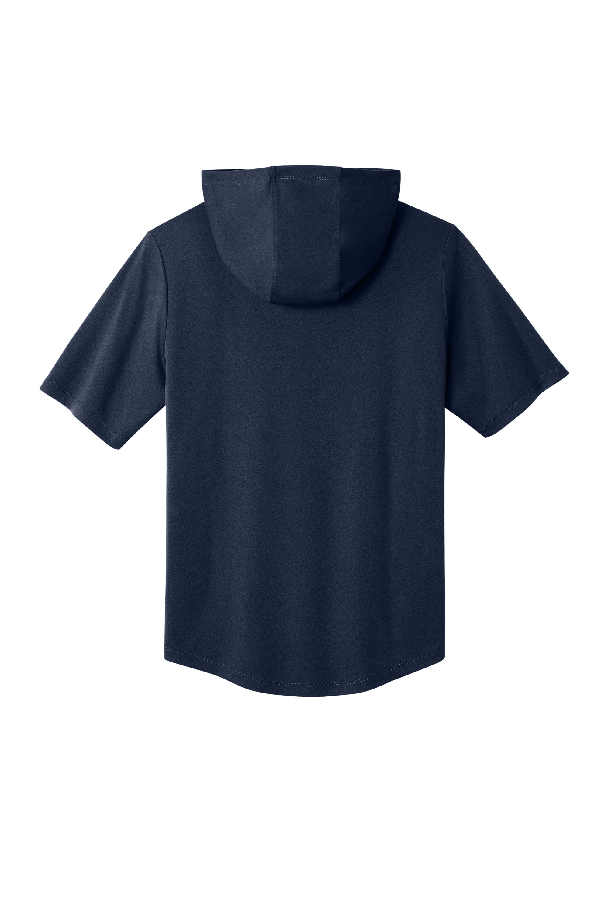 Sport-Tek ST445 Mens Club Short Sleeve Hooded T-Shirt Hoodie True Navy Blue Flat Back