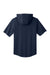 Sport-Tek ST445 Mens Club Short Sleeve Hooded T-Shirt Hoodie True Navy Blue Flat Back
