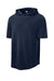 Sport-Tek ST445 Mens Club Short Sleeve Hooded T-Shirt Hoodie True Navy Blue Form Front