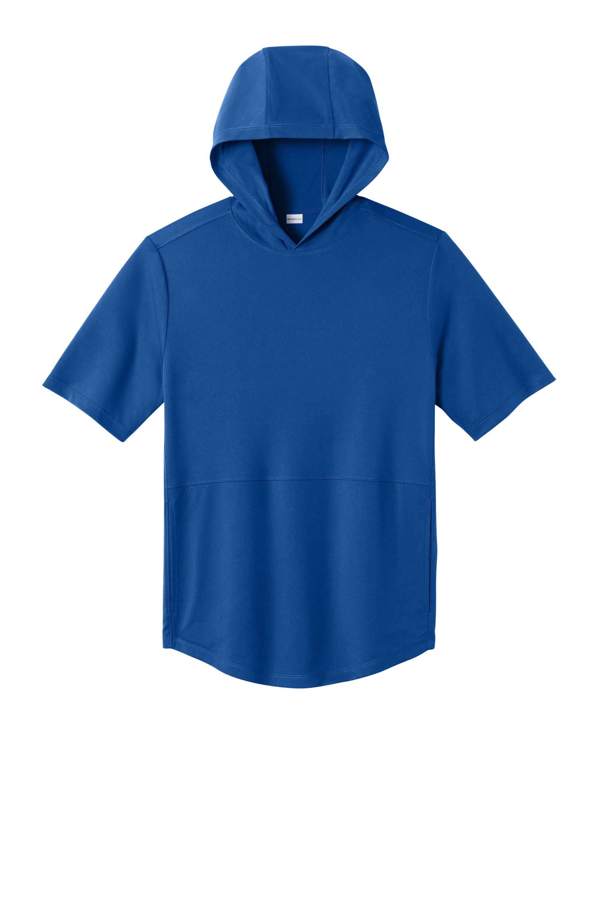Sport-Tek ST445 Mens Club Short Sleeve Hooded T-Shirt Hoodie True Royal Blue Flat Front