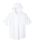 Sport-Tek ST445 Mens Club Short Sleeve Hooded T-Shirt Hoodie White Flat Front