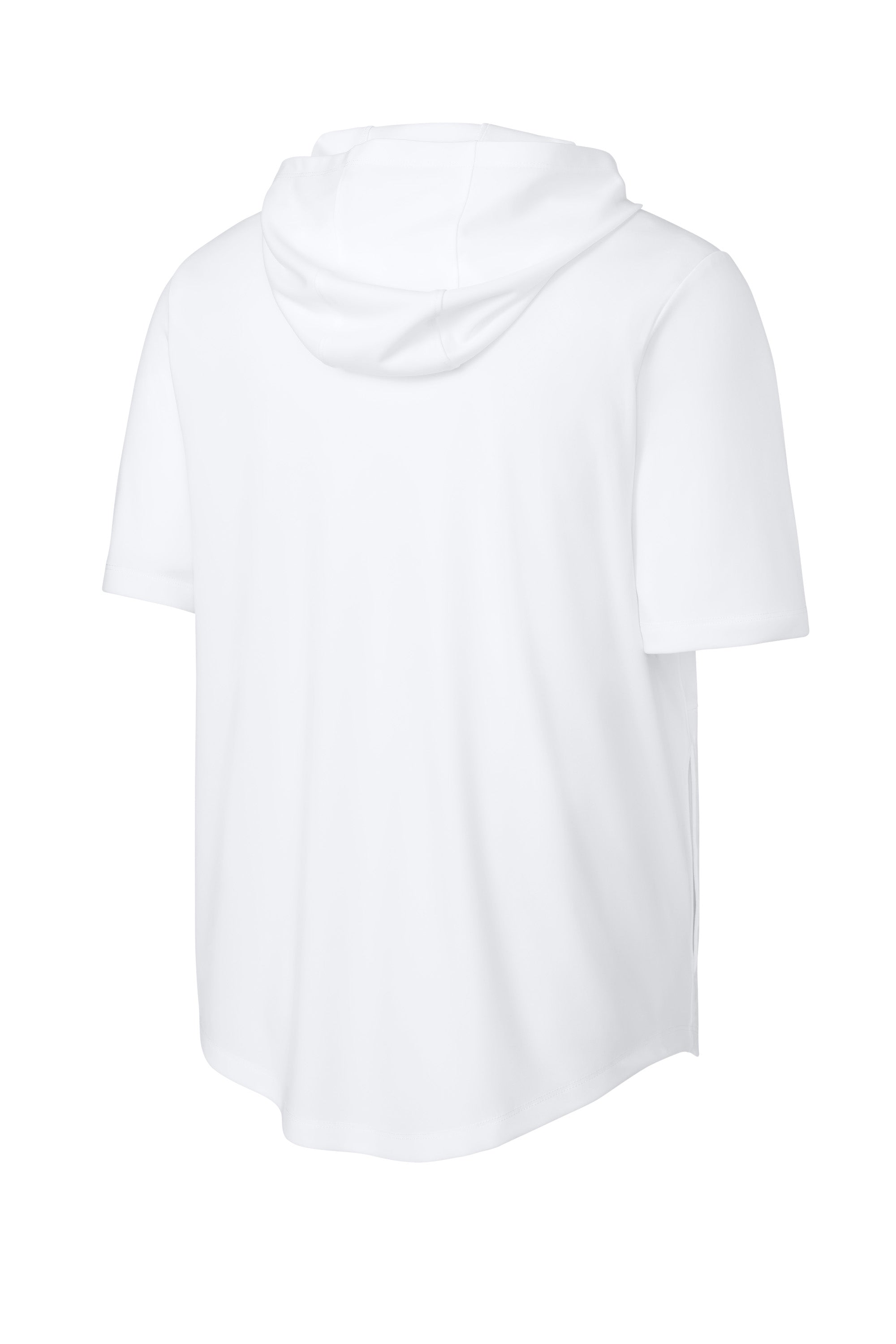 Sport-Tek ST445 Mens Club Short Sleeve Hooded T-Shirt Hoodie White Forn Back