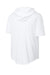 Sport-Tek ST445 Mens Club Short Sleeve Hooded T-Shirt Hoodie White Forn Back
