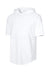 Sport-Tek ST445 Mens Club Short Sleeve Hooded T-Shirt Hoodie White Form Front