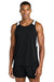 Sport-Tek ST446 Mens Club Track Tank Top Black/White Model Front