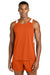 Sport-Tek ST446 Mens Club Track Tank Top Deep Orange/White Model Front
