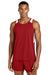 Sport-Tek ST446 Mens Club Track Tank Top Deep Red/White Model Front