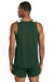 Sport-Tek ST446 Mens Club Track Tank Top Forest Green/White Model Back