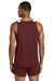 Sport-Tek ST446 Mens Club Track Tank Top Maroon/White Model Back
