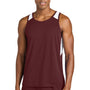 Sport-Tek Mens Club Track Tank Top - Maroon/White - NEW