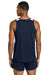 Sport-Tek ST446 Mens Club Track Tank Top True Navy Blue/White Model Back