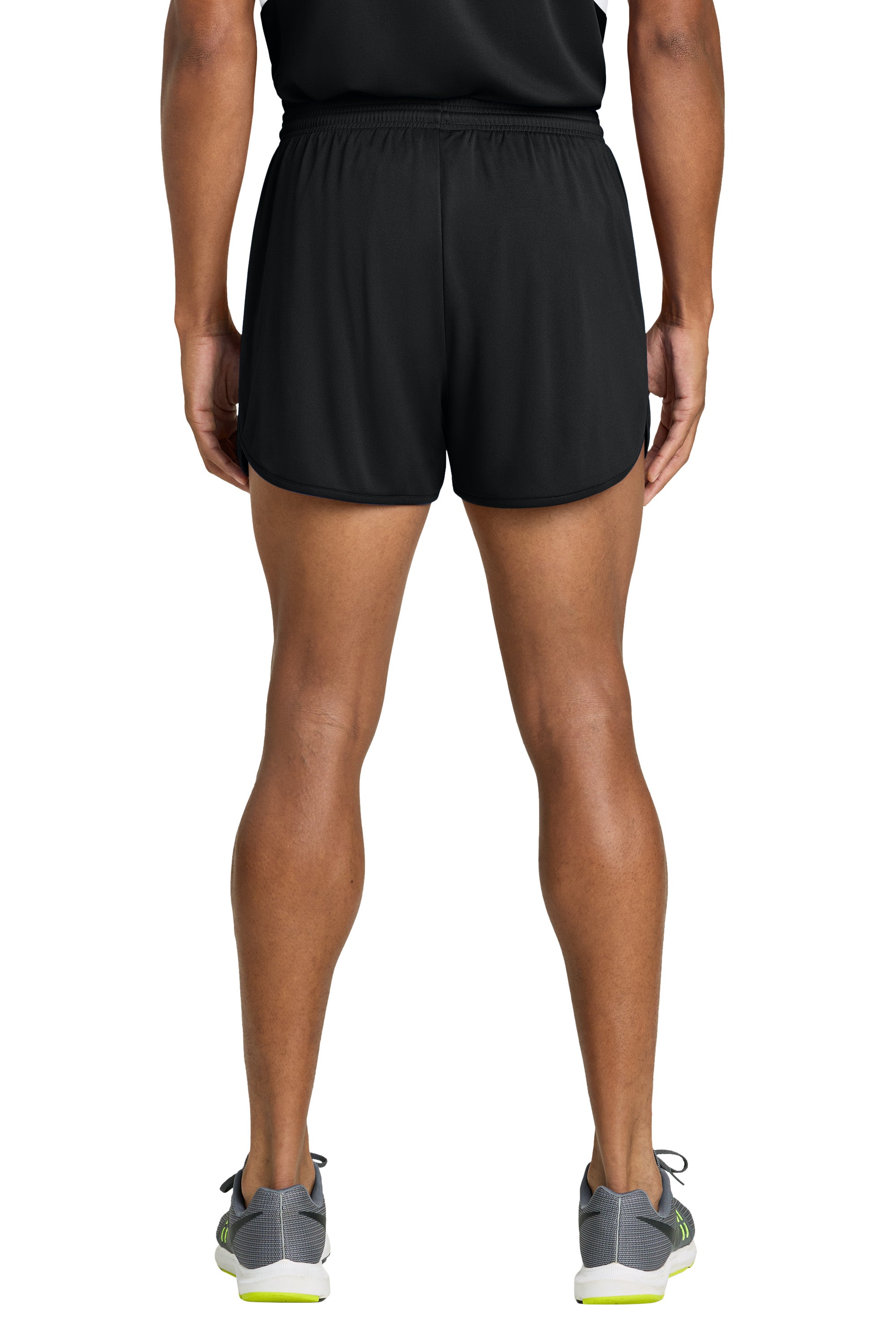Sport-Tek ST447 Mens Club Track Shorts Black Model Back