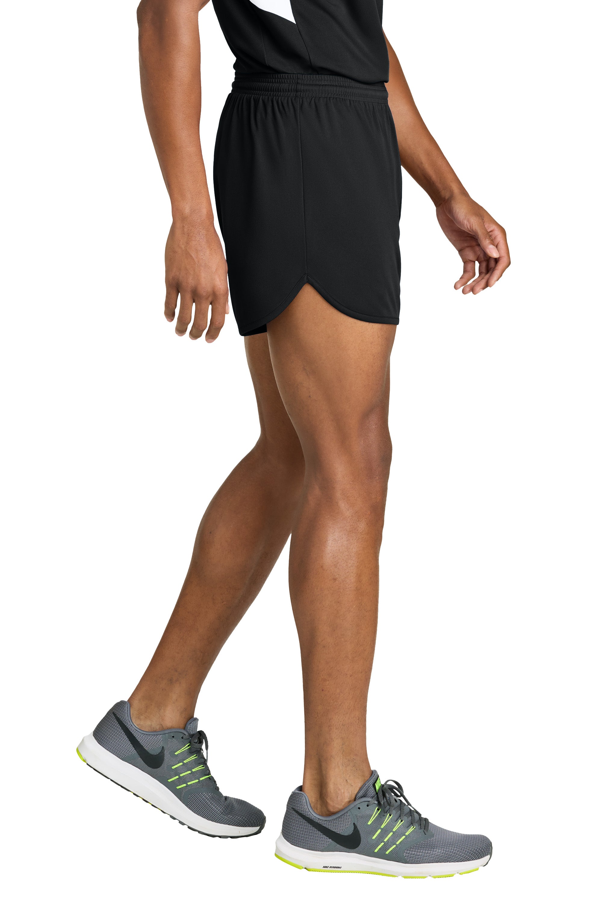 Sport-Tek ST447 Mens Club Track Shorts Black Model Side