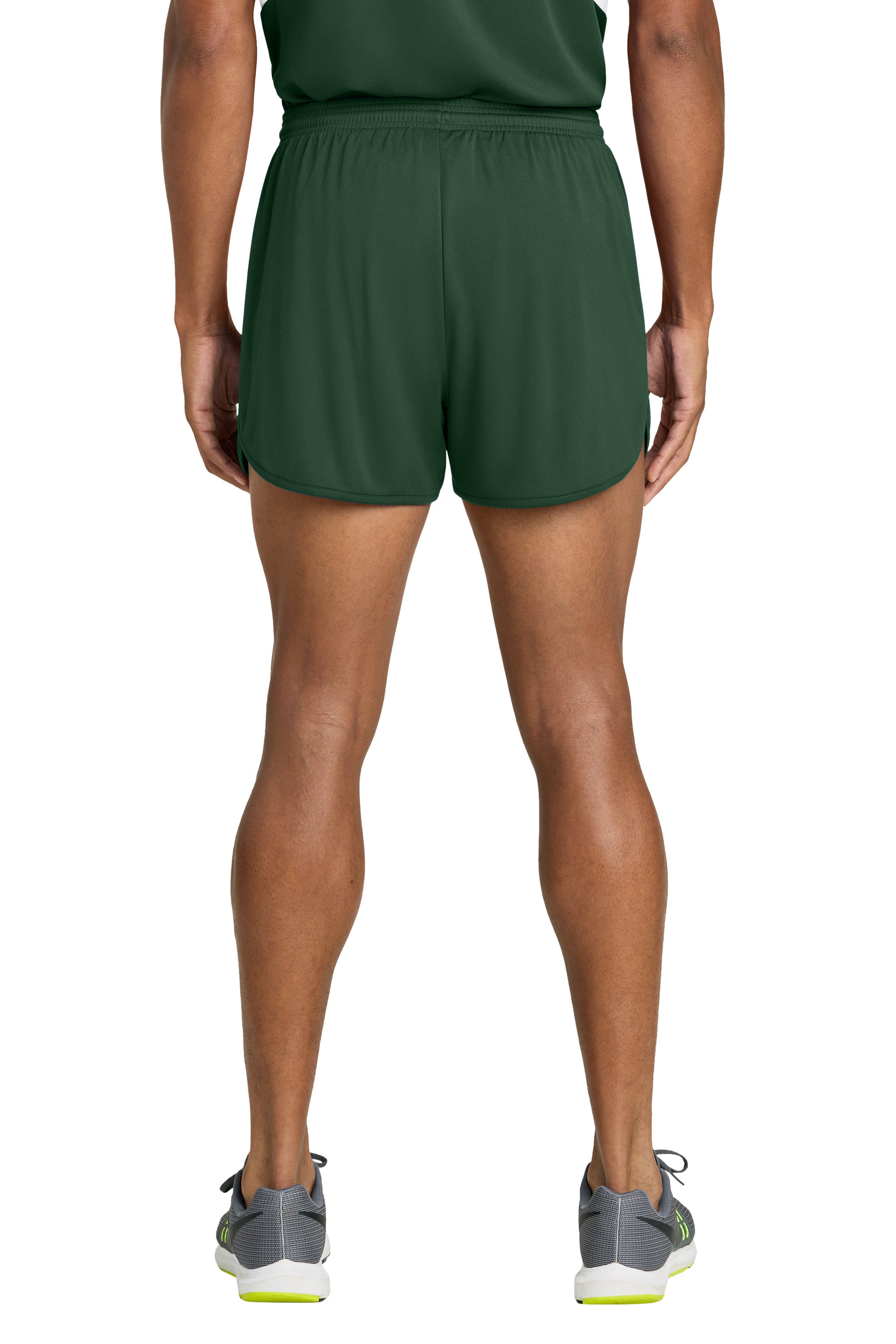 Sport-Tek ST447 Mens Club Track Shorts Forest Green Model Back